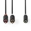 Nedis Stereo Audio Cable 2x RCA Male to 3.5 mm Female 0,2m Black