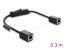 Delock RJ45 kábel, hüvely csatlakozó aljzat, kapcsolóval, Cat.6 F/UTP, 0,3 m   fekete