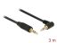 DeLock Stereo Jack Cable 3.5 mm 3 pin male > male angled 3m black