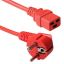 ACT Powercord mains connector Schuko CEE 7/7 male (angled) - C19 IEC 60320 0,6m Red