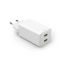 Hama Fast Charger+cable 2 x USB-C PD / QC Mini Charger 35W 1m White