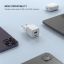 FIXED Mini GaN hálózati töltő USB-C és USB kimenettel, PD támogatással, 30W, fehér