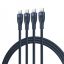 Baseus Flash Series 100W Type-C to C+C+C Fast Charging Cable 1,5m Blue