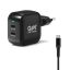 Port Designs GaN2 PD 35W Wall Charger with 2M USB-C cable Black