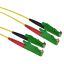 ACT LSZH Singlemode 9/125 OS2 fiber patch cable duplex with E2000/APC and E2000/APC connectors 2m Yellow