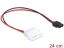 DeLock Power Cable Molex 4 pin plug to Slim SATA 6 pin receptacle 24.5 cm