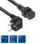 ACT Powercord Schuko CEE 7/7 male (angled) - C19 IEC Lock 2m Black