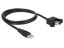 DeLock Cable USB 2.0 Type-A male > USB 2.0 Type-A female panel-mount 1m Black