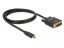 DeLock USB Type-C male > DVI-D (Single Link) (DP Alt Mode) 4K 30 Hz 1m Black