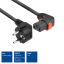 ACT Powercord Schuko CEE 7/7 male (angled) - C13 IEC Lock (right angled) 3m Black
