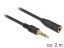 DeLock Stereo Jack Extension Cable 3.5mm 4 pin male to female 2m Black