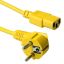 ACT Powercord mains connector Schuko CEE 7/7 male (angled) - C13 IEC 60320 5m Yellow