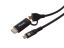 EQuip 2 in 1 USB-C to C + HDMI Cable 4K/60Hz 1m Black