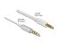 DeLock Audio Extension Cable Stereo Jack 3.5mm 4 pin male to female Ultra Slim 0,5m White