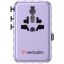 Verbatim Charge ''n'' Travel 100W GaN III Universal Travel Adapter with Retractable USB-C Cable Purple
