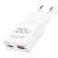 Logilink Dual-USB GaN charger 20W extra slim 1x USB-C (PD) 1x USB-A (QC) White