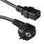 ACT Powercord mains connector Schuko CEE 7/7 male (angled) - C19 IEC 60320 1,8m Black