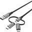 Vention USB 2.0 A Male to 3-in-1 Micro-B&USB-C&Lightning Male Cable 1m Grey