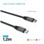FIXED Magnetic Braided Cable USB-C/USB-C, 1,2m USB2.0 240W Gray