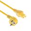ACT Powercord mains connector Schuko CEE 7/7 male (angled) - C15 IEC 60320 2m Yellow