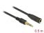 DeLock Stereo Jack Extension 3.5 mm 4 pin male to female cable 0,5m Black