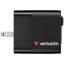 Verbatim GaN Wall Charger 65W 2 Port with Retractable Cable Black
