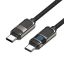 Hoco U137 USB-C to USB-C charging data cable with display 1,2m Black