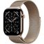 Apple Watch S11 Cellular 46mm Gold Titanium Case with Gold Milanese Loop S/M