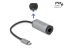 DeLock USB Type-C Adapter to Gigabit LAN with Power Delivery port Grey