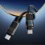 Hoco U137 USB-C to USB-C charging data cable with display 1,2m Black