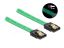 DeLock SATA3 50cm data cable metal clips UV Green