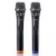 Lenco MCW-020BK Set of 2 wireless microphones with portable battery powered receiver Black