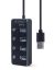Gembird UHB-U3P4P-01 USB 3.1 (Gen 1) powered 4-port hub with switches Black