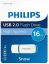 Philips Pendrive USB 2.0 16GB Snow Edition fehér-kék