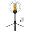 Logilink Smartphone ring light with selfie stick tripod remote shutter Black