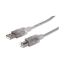 Manhattan USB 2.0 Type-A to Type-B Cable 5m Translucent Silver